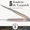 Fonderie de Laguiole: Knife Exception 1212 - Mammoth molar handle - 2 stainless steel bolstere - stainless blade 14C28 - guilloched spring - FORGED bee hand cut and engraved 
